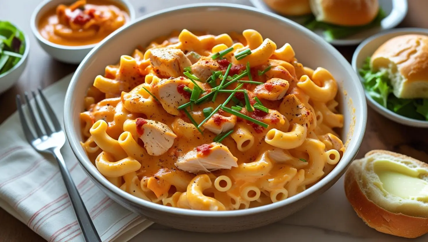 Buffalo chicken mac and cheese