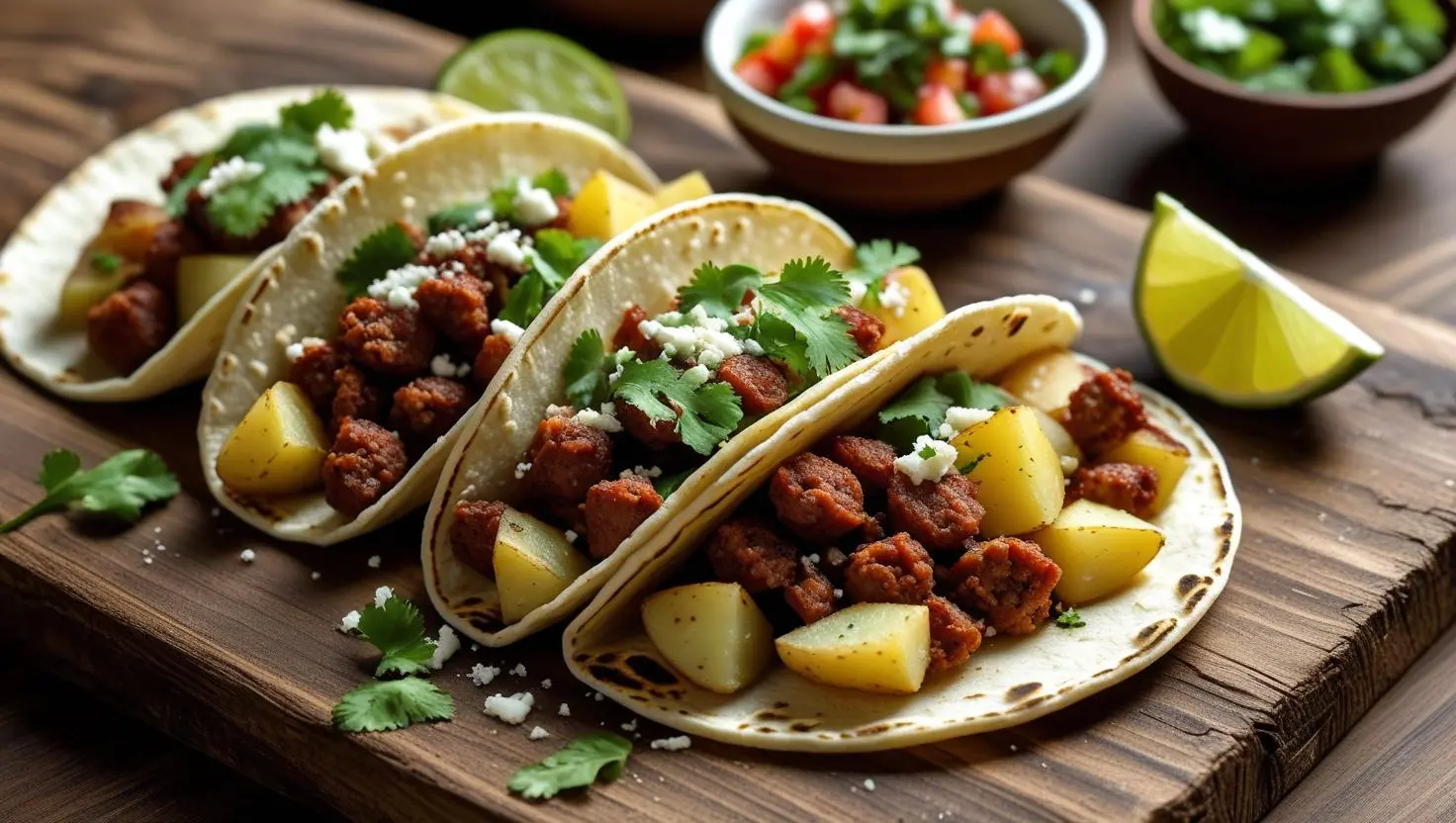 Chorizo potato tacos
